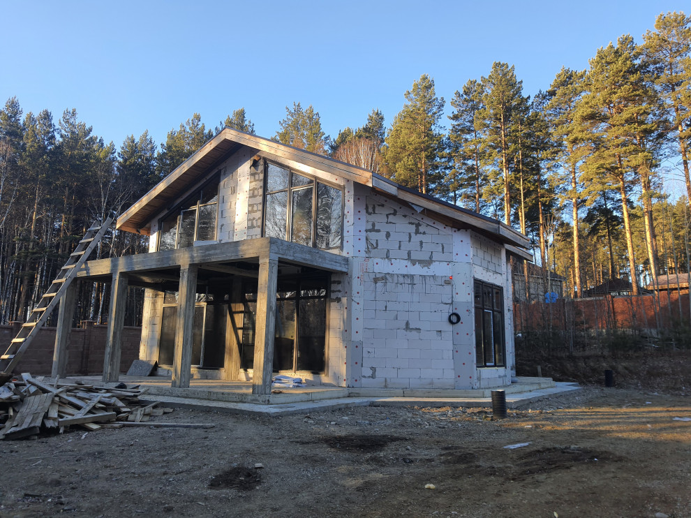 Двухэтажный дом из газобетона