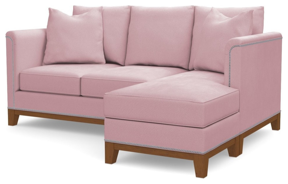 Apt2B La Brea Reversible Chaise Sofa, Blush Velvet