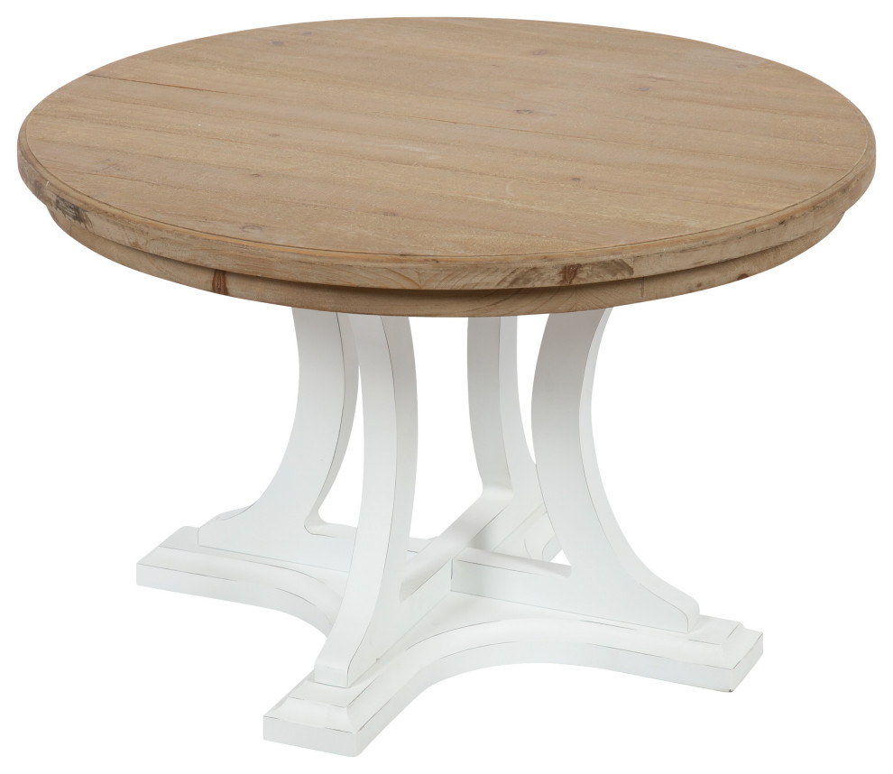 Linsley Wood Coffee Table, Rustic Brown, 28", 28" Diameter