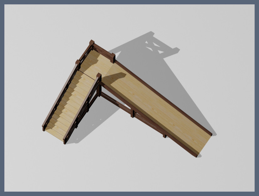 Проект деревянной горки для загородного дома.