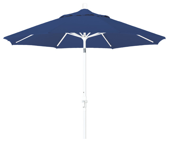 9 Foot Olefin Fabric Aluminum Crank Lift Collar Tilt Patio Umbrella 9 Foot Olefin Fabric Aluminum Crank Lift Collar Tilt Patio Umbrella White Pole