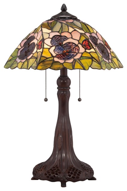 Quoizel Lighting TF1486T Tiffany 24 Height Table Lamp With 2 Lights And Pull Cha