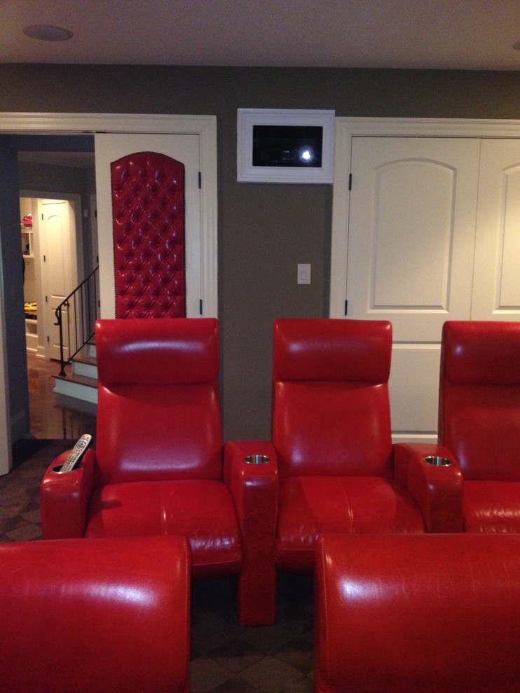 Transitional home theatre in Raleigh.