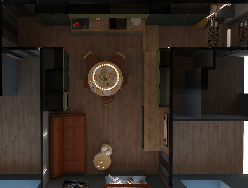 проходная кухня-студия