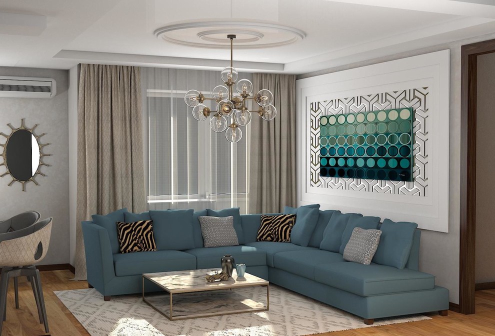 Студия с бирюзовым диваном