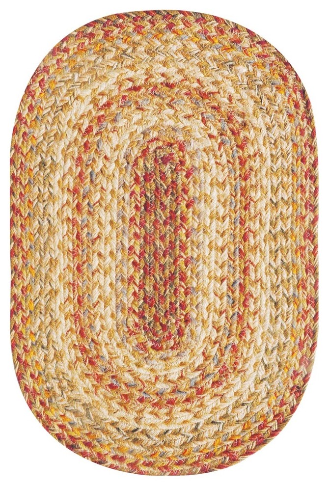 Homespice Decor Harvest Jute Braided Rug (Oval) Contemporary Area