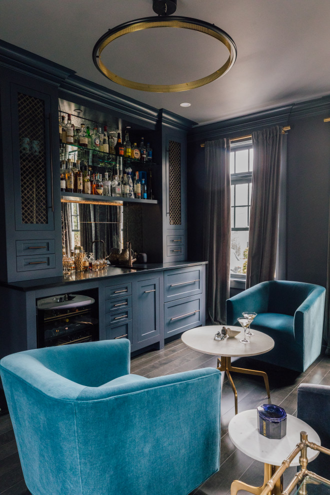Inspiration for an eclectic home bar in New York.