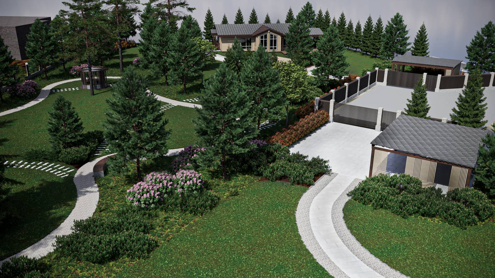 Въездная зона, вид сверху