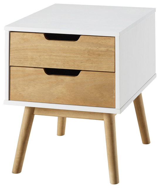 2-Drawer Nightstand, White