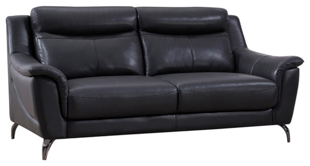 American Eagle Furniture Genuine Leather Sofa in Black - Sofas - by ...