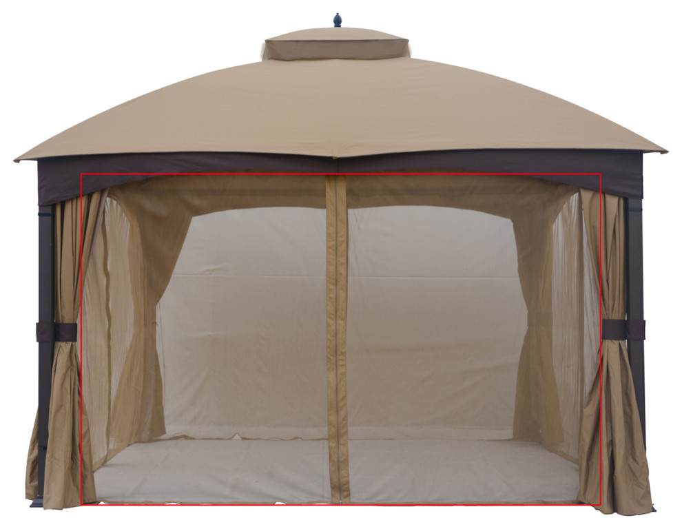 10x12 Gazebo Mosquito Netting, Brown Transitional Canopies & Tents