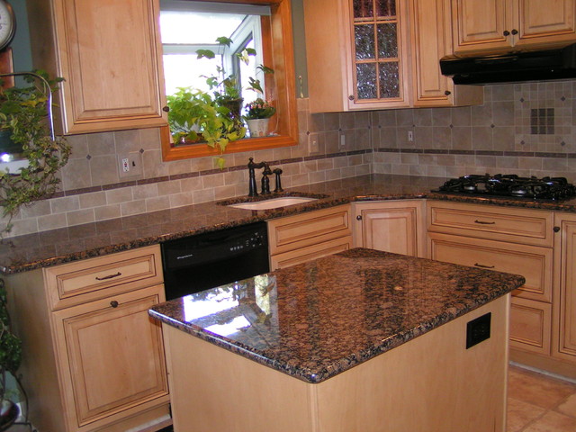 Baltic Brown Granite & Tile Backsplash