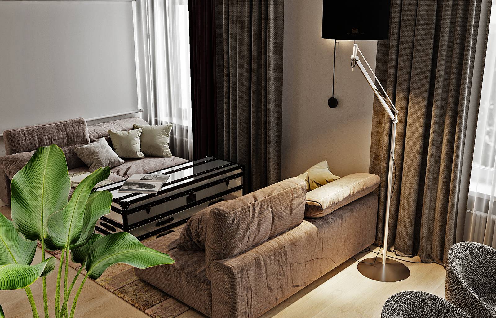 Эклектичная гостиная в Москве