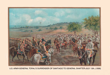 General Torals Surrender of Santiago to General Shafter July 13 1898 28x42 Gicle