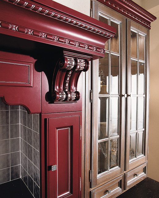 Red rose traditional-kitchen