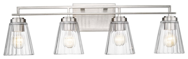 Z-Lite Lyna 4 Light Vanity, Brushed Nickel/Clear - 823-4V-BN ...