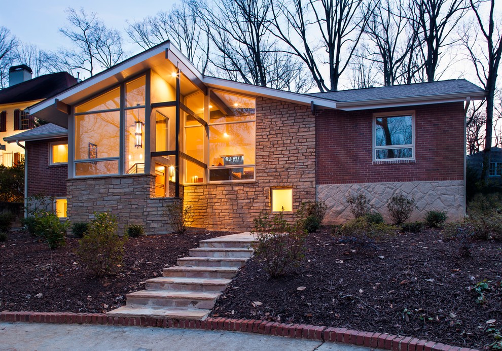 This is an example of a midcentury exterior in Atlanta.