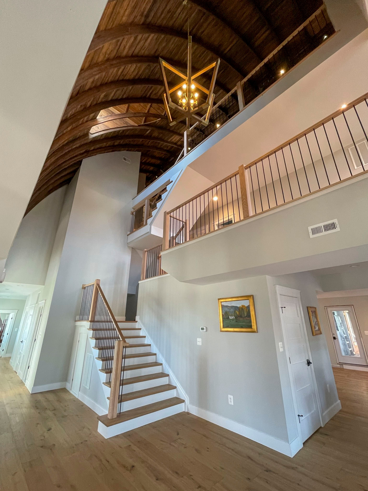 102_Straight-Freestanding Stairs/Landing in Barn Style Home, Leesburg VA 20175