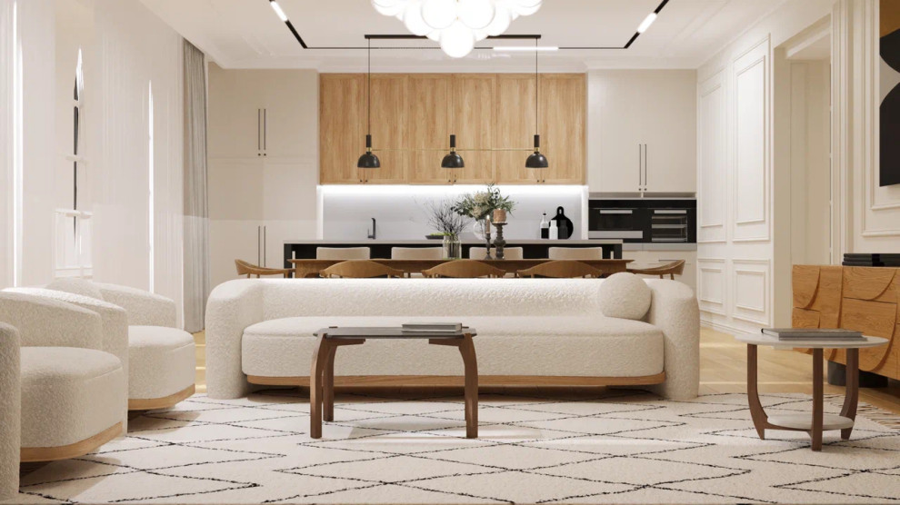 Журнальный столик ДОМОВОЙ белого цвета в гостиной