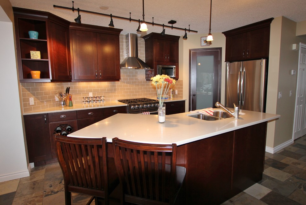 Inspiration for a transitional kitchen remodel in Calgary