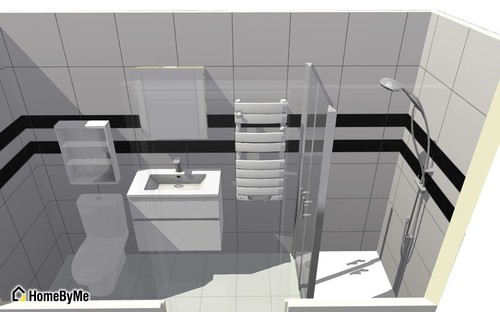 Que pensez vous de mon projet de petite salle de douche? Salle deau:faience avec frise verticale