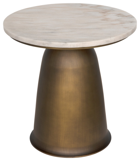 Noir Aiden Side Table With Aged Brass Finish GTAB983AB Contemporary
