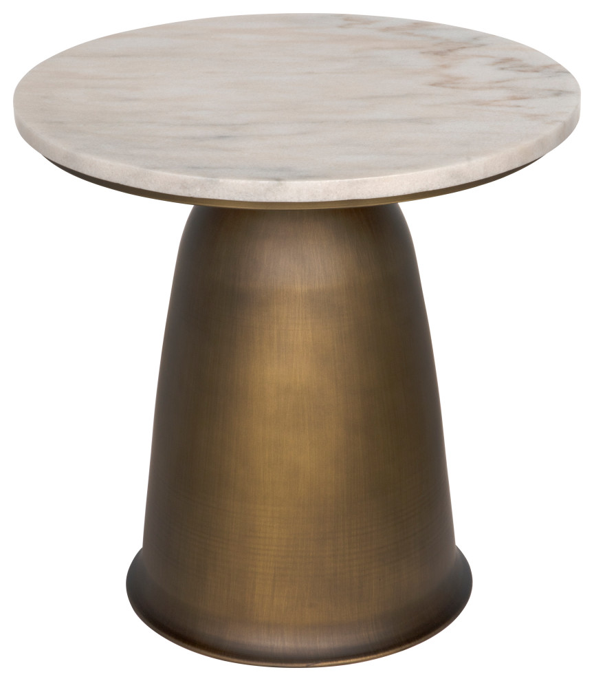 Noir Aiden Side Table With Aged Brass Finish GTAB983AB Contemporary