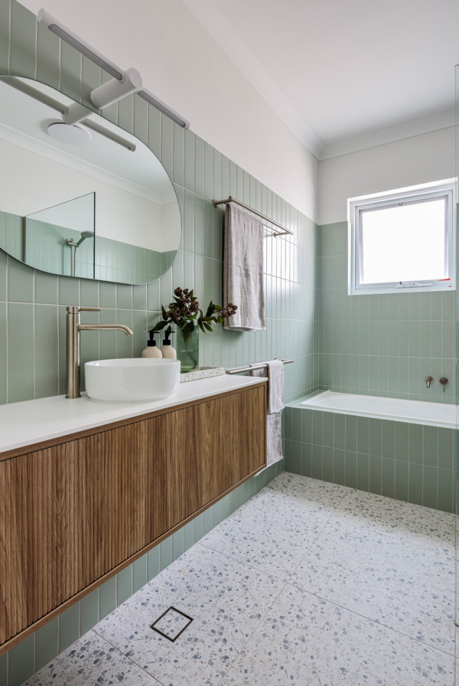 Photo of a midcentury bathroom in Other.