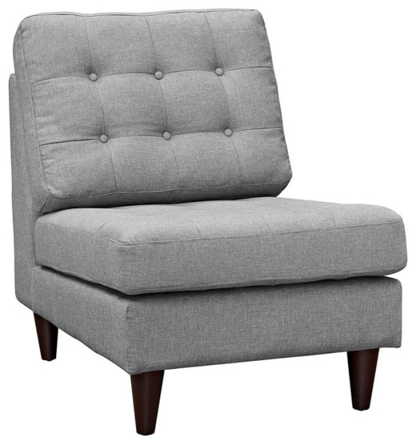 Modway Empress Lounge Chair in Light Gray Modern Indoor Chaise