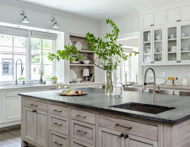 Mediterranean Revival transitional-kitchen
