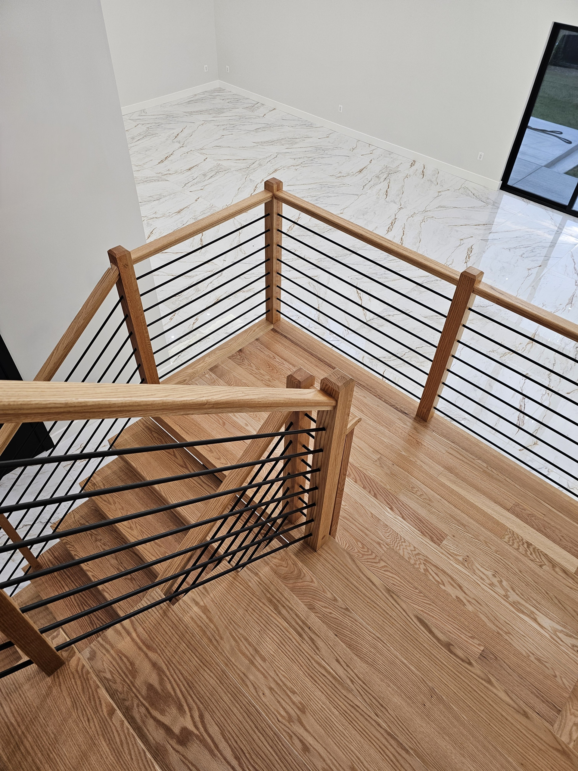 143_Modern Floating Red Oak and Metal Staircase, Sterling, VA