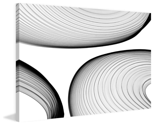 "Abstract Black and White 215413" Print on Canvas by Irena Orlov, 18"x12" Contemporary