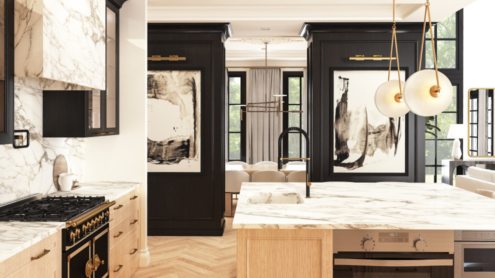 Example of a minimalist kitchen design in Vancouver
