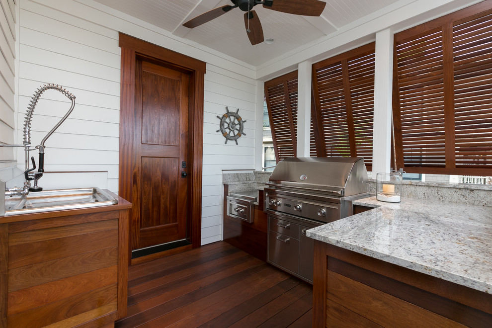 Example of a transitional kitchen design in Charleston