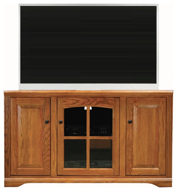 Oak Ridge Thin 55" Tall Corner Entertainment Console Transitional