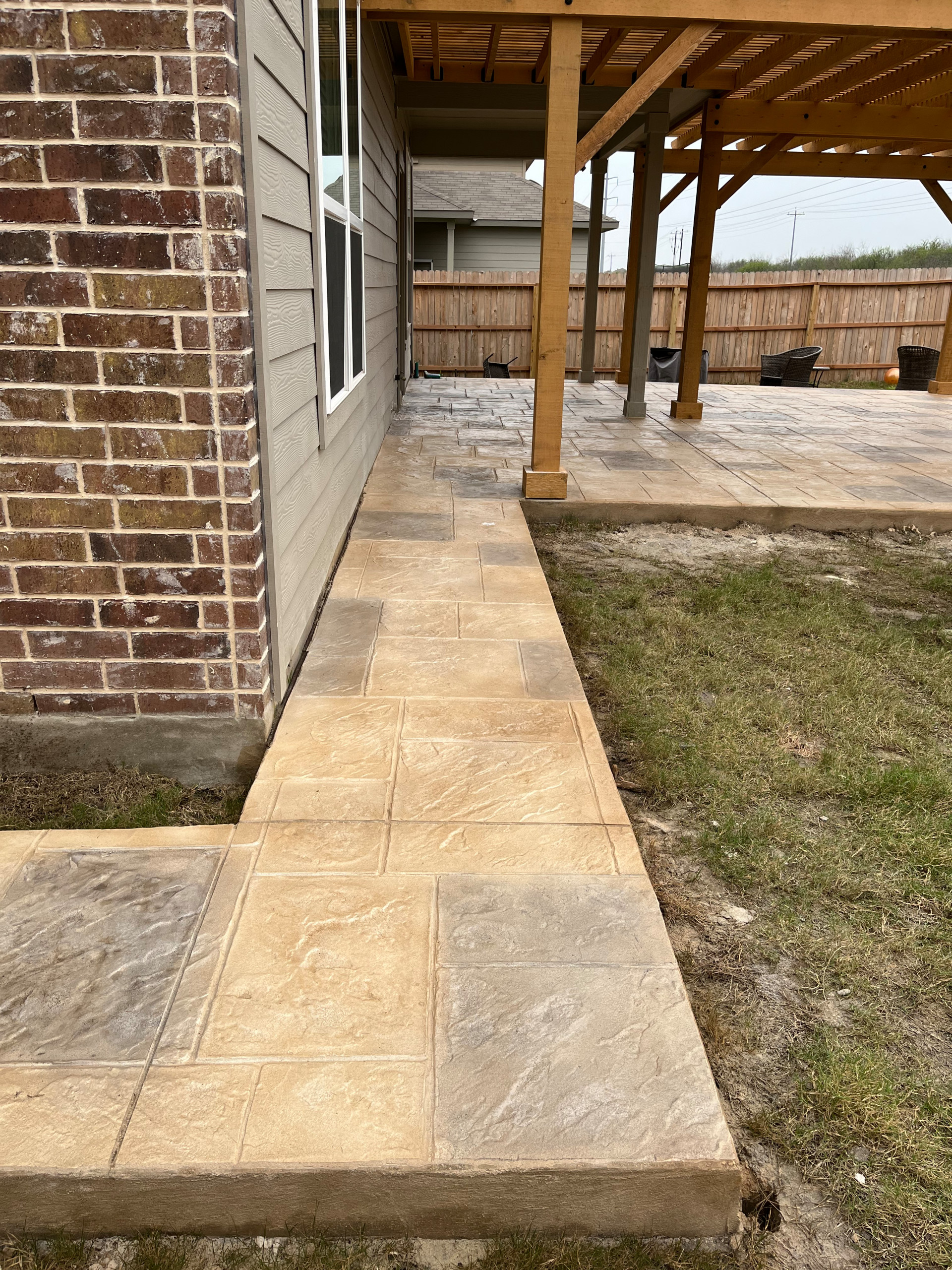 Kennedy Pergola & Stamped Concrete