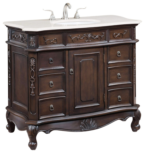 40 Single Bathroom Vanity Cabinet With White Quartz Top Victorian 40 Single Bathroom Vanity Cabinet With White Quartz Top
