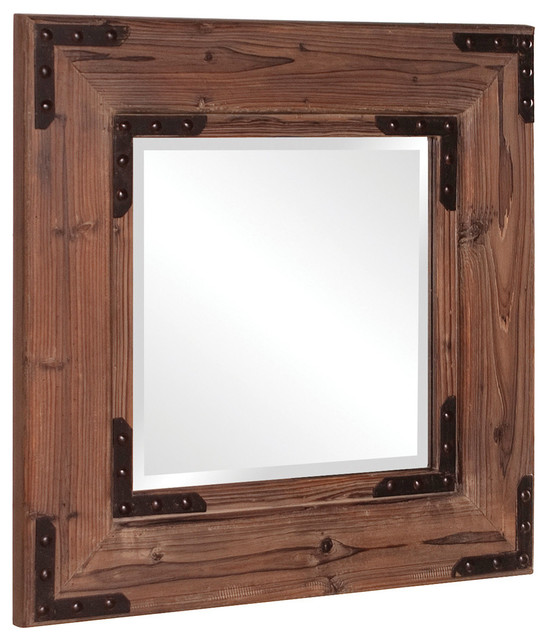 Caldwell Natural Wood Rustic Mirror 28 X28