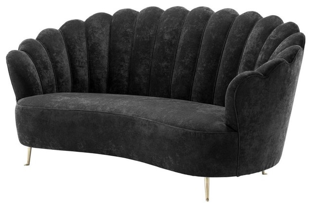 Black Velvet Sofa Eichholtz Messina 71 X38 X35
