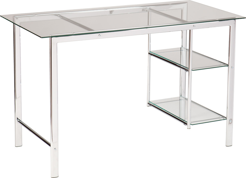 Oslo Chrome Glass Desk With Sleek