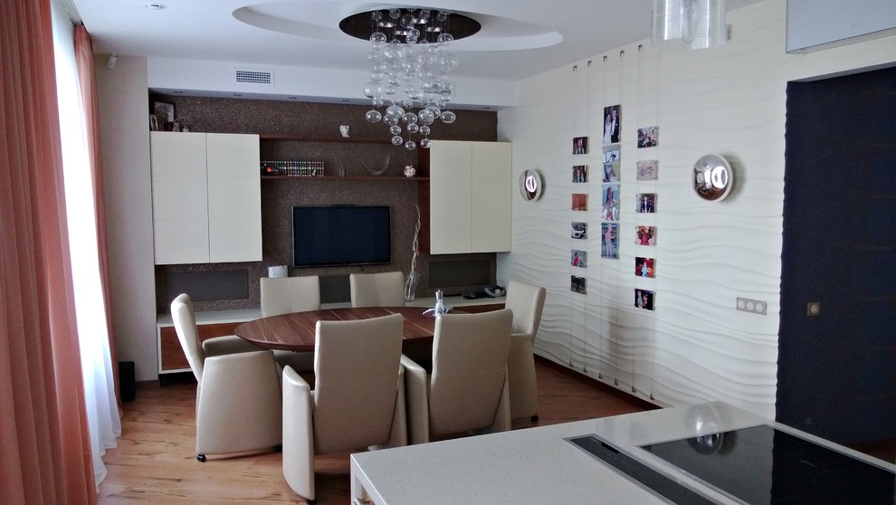 Шпон зебрано и белый глянец