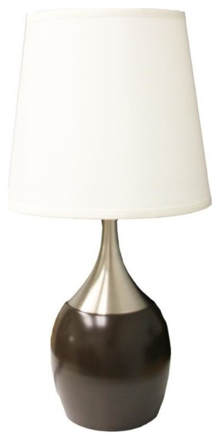 24"H Espresso/Silver Touch-On Table Lamp