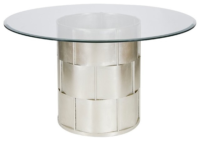 Amanda Silver Leaf Dining Table-54" by Worlds Away