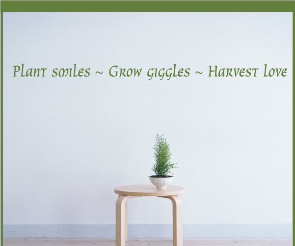 Plant smiles... Vinyl Wall Decal gardeningroomquotes07, Light Purple, 72 in.