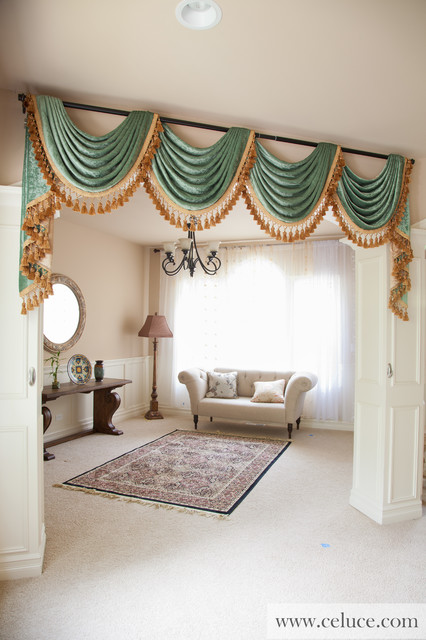 Green Chenille Swag Valance Curtains