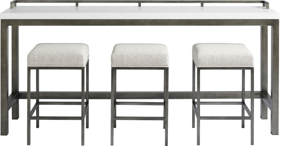 Curated Essence Console Table with Stools - Meringue