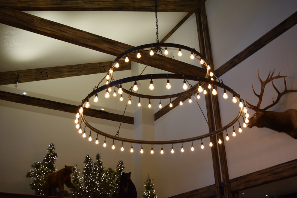 Inspiration for a mid-sized craftsman foyer remodel with white walls