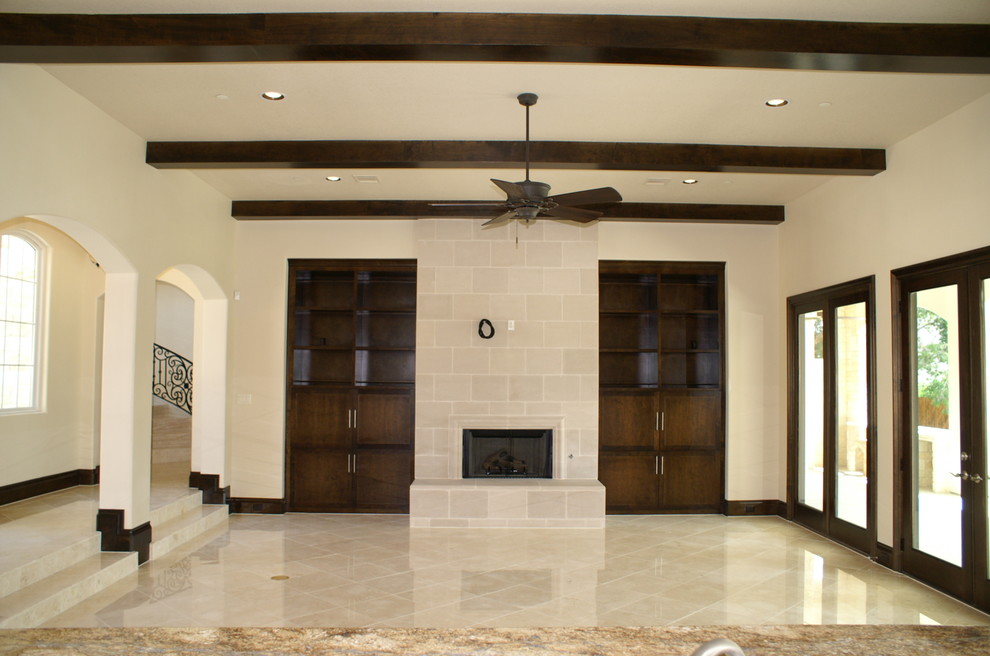Large tuscan home design photo in Dallas