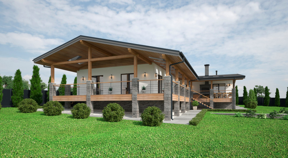 Одноэтажный дом 200 кв.м на склоне