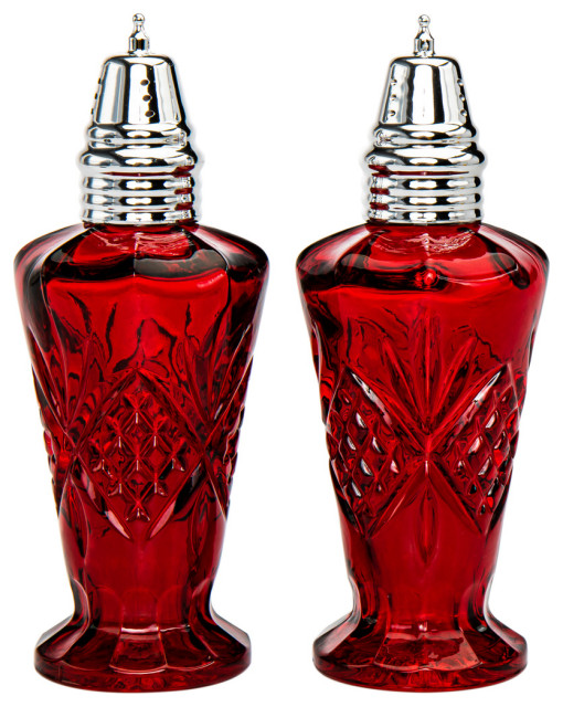 Dublin Red Salt & Pepper Shaker Set Contemporary Salt And Pepper